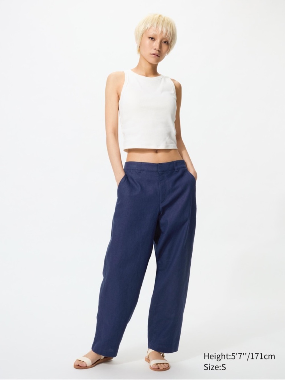 UNIQLO Linen Cotton Tapered Pants Sz Large